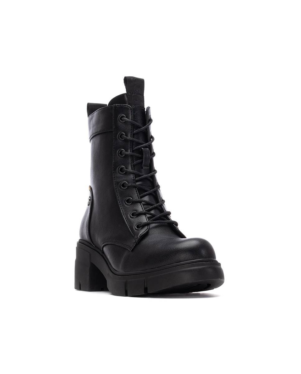 Botín de mujer con cordones - Refresh - Negro Negro-3