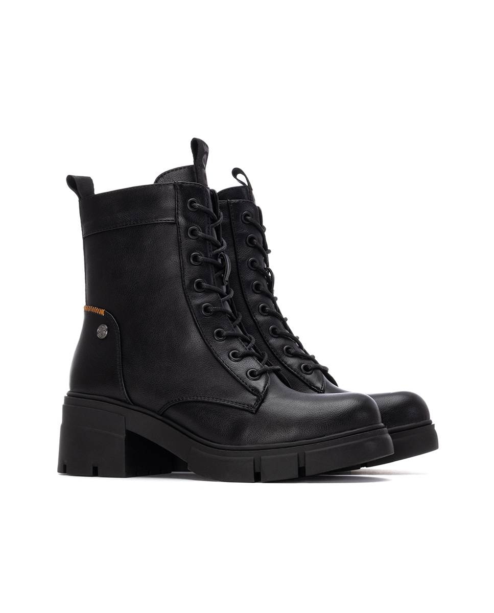 Botín de mujer con cordones - Refresh - Negro Negro-5