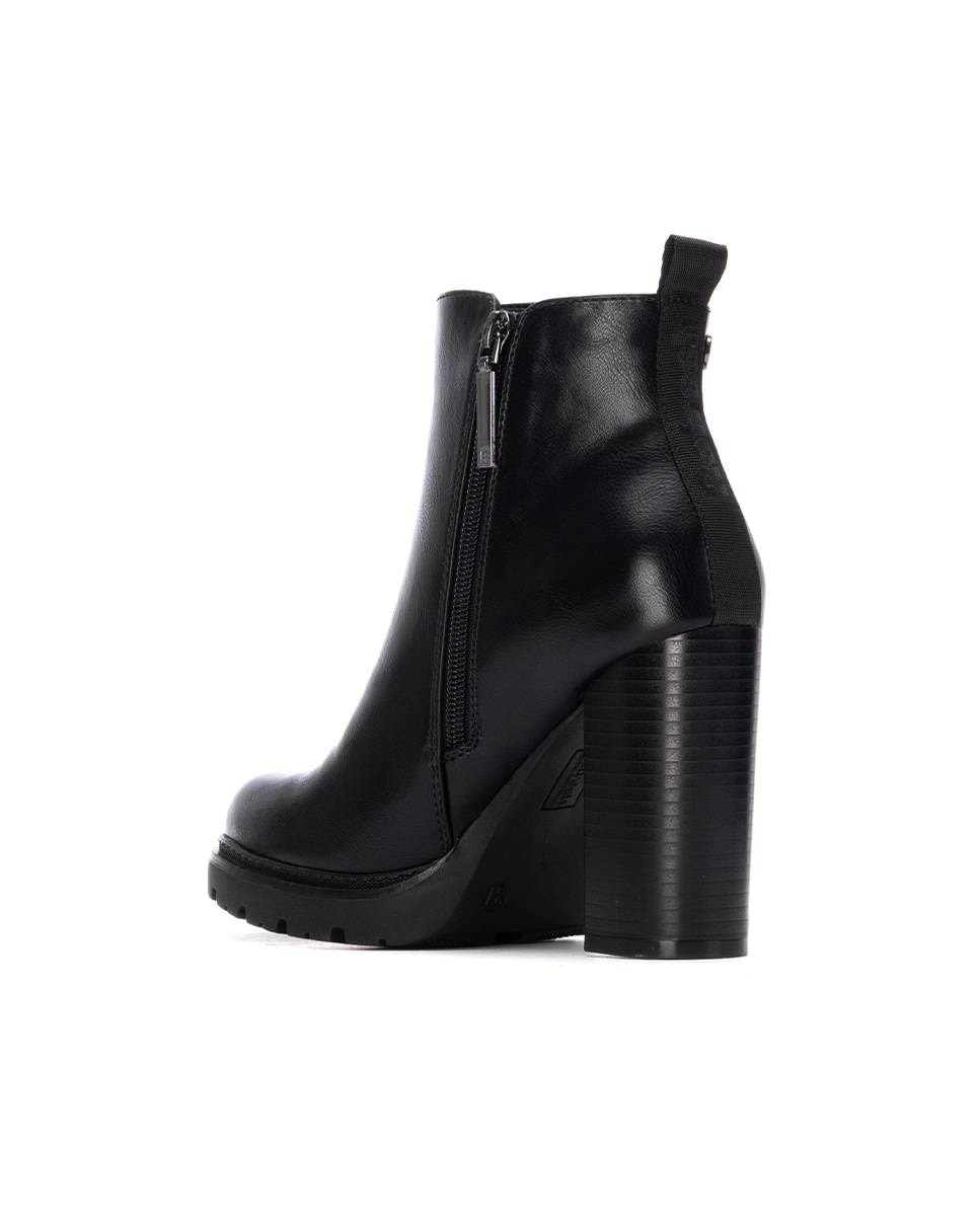 Botines de mujer con tacón alto y cremallera - Refresh - Negro Negro-4