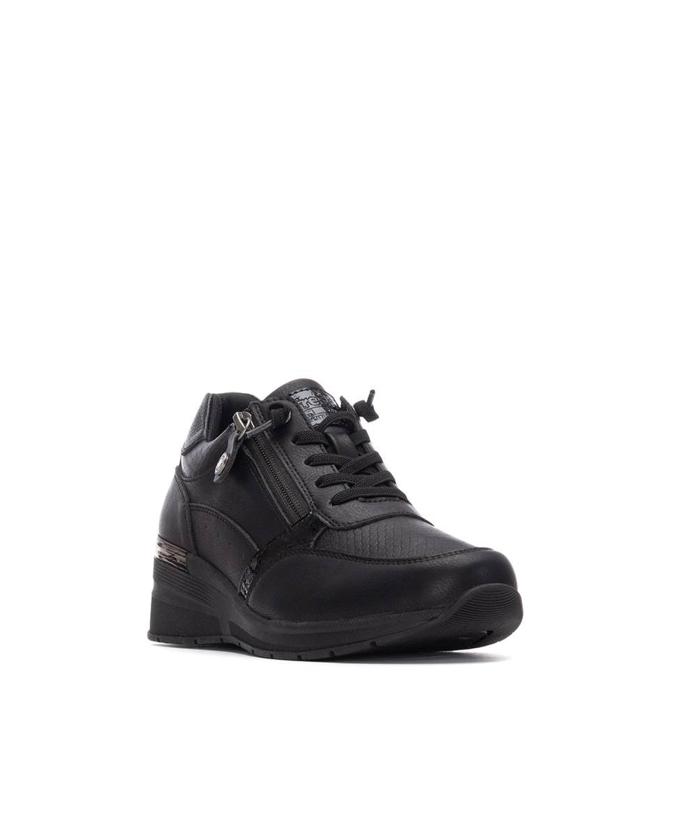 Zapatilla de mujer con cordones - Refresh - Negro Negro-3