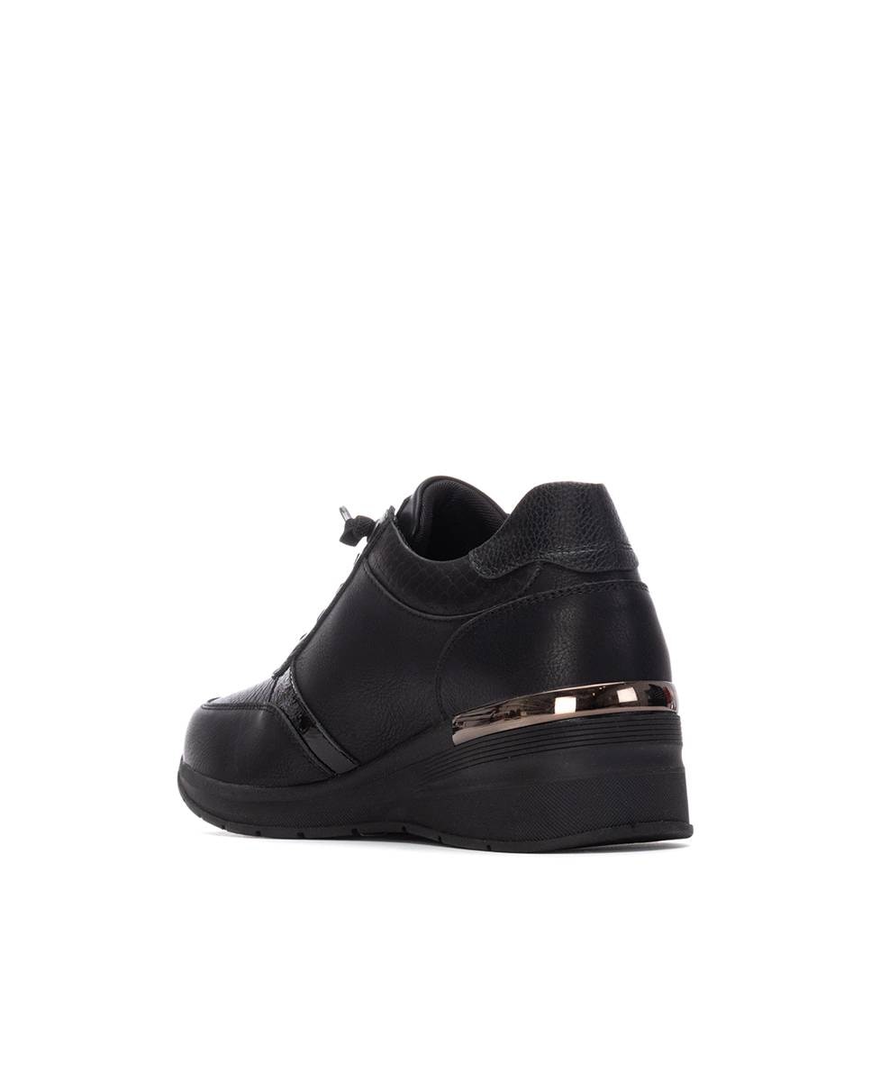 Zapatilla de mujer con cordones - Refresh - Negro Negro-4