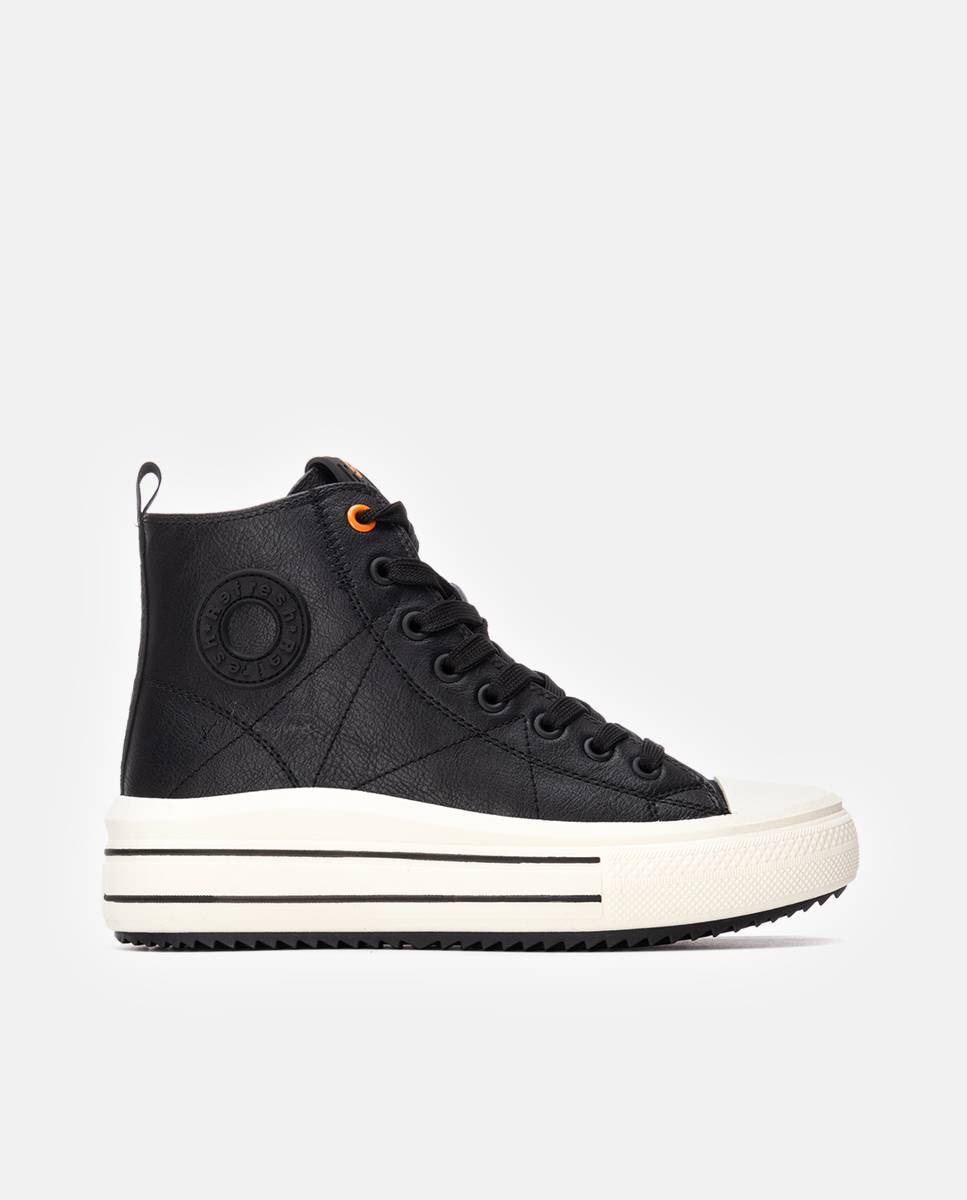 Botines de mujer con cordones - Refresh - Negro Negro-1