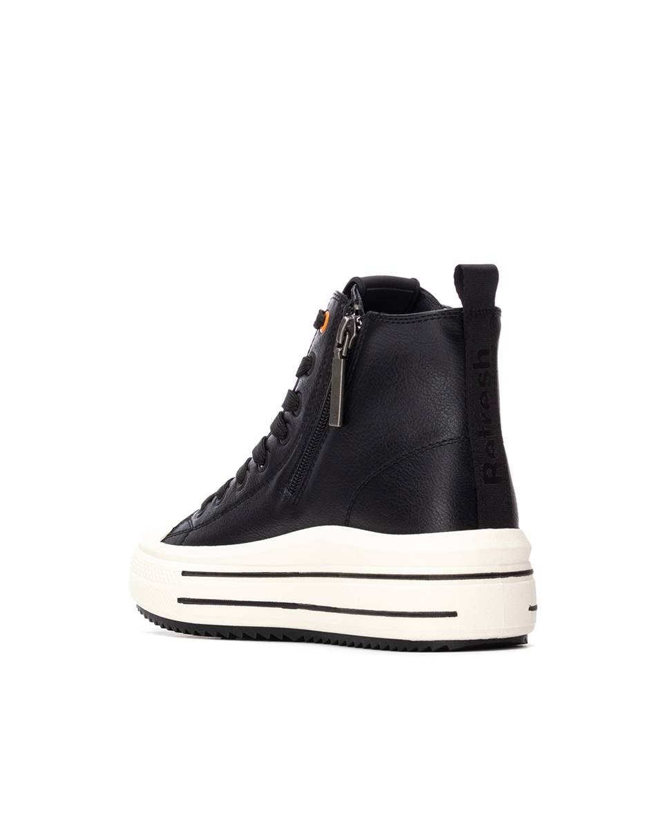 Botines de mujer con cordones - Refresh - Negro Negro-2