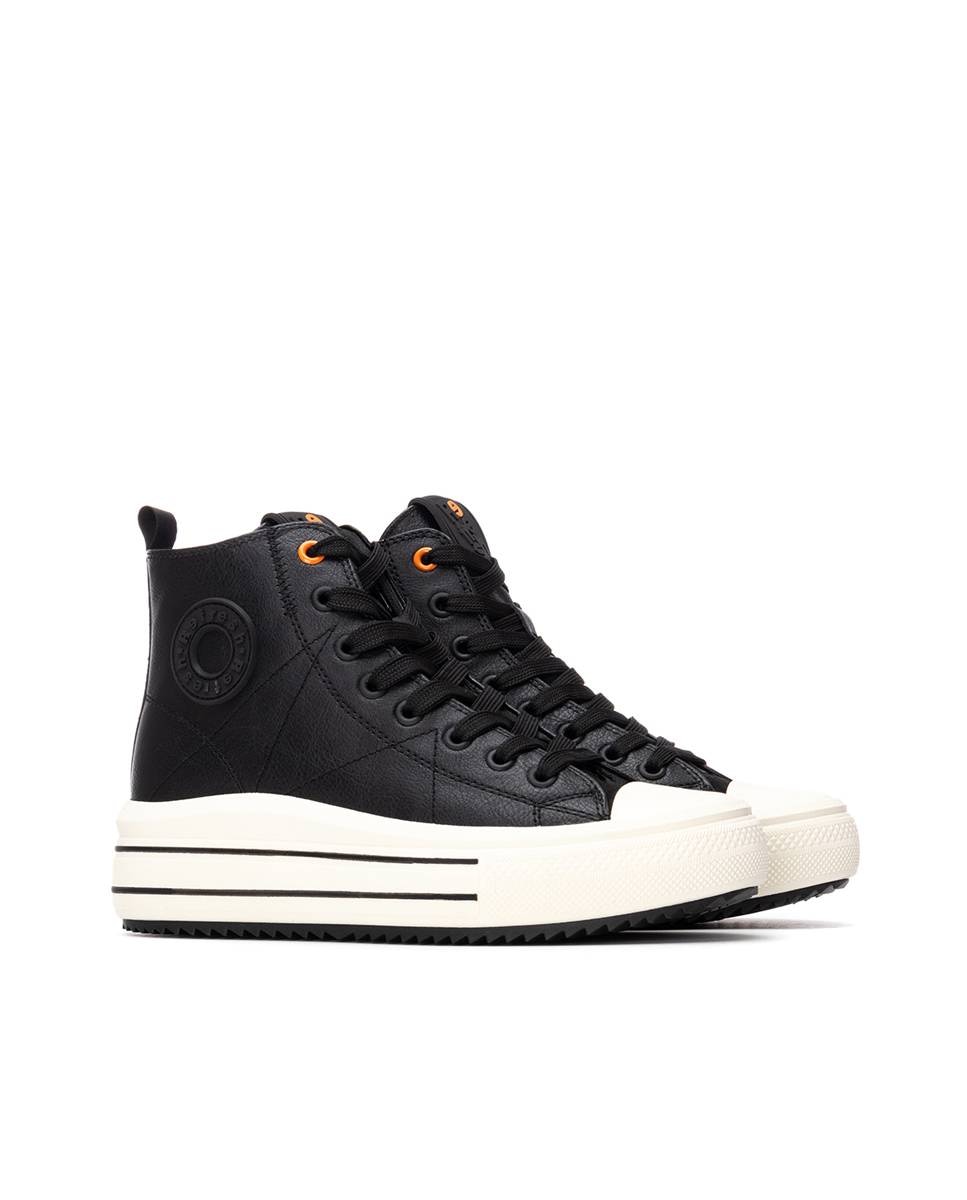Botines de mujer con cordones - Refresh - Negro Negro-4