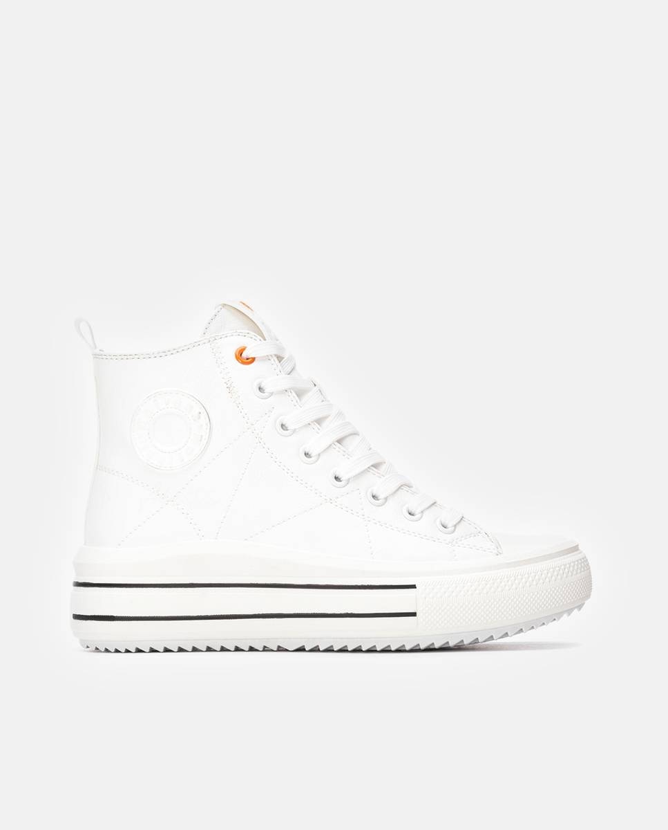 Botines de mujer con cordones - Refresh - Blanco Blanco-1