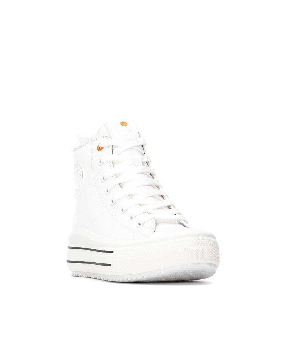 Botines de mujer con cordones - Refresh - Blanco Blanco-3