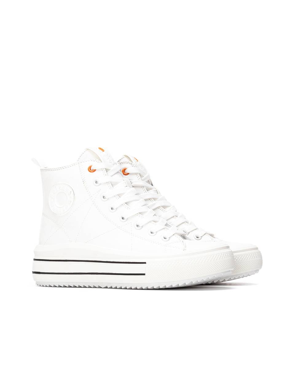 Botines de mujer con cordones - Refresh - Blanco Blanco-4