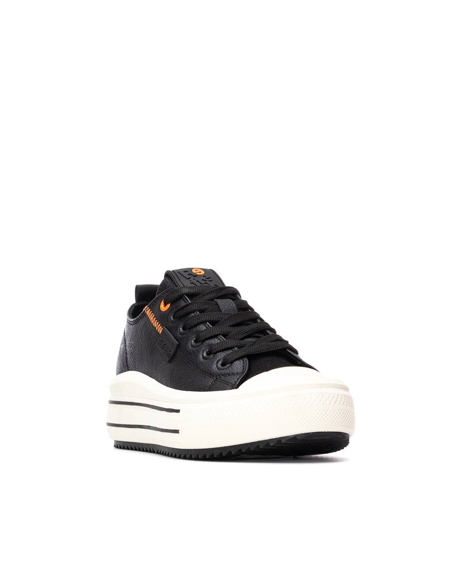 Zapatilla de mujer con cordones - Refresh - Negro Negro-3