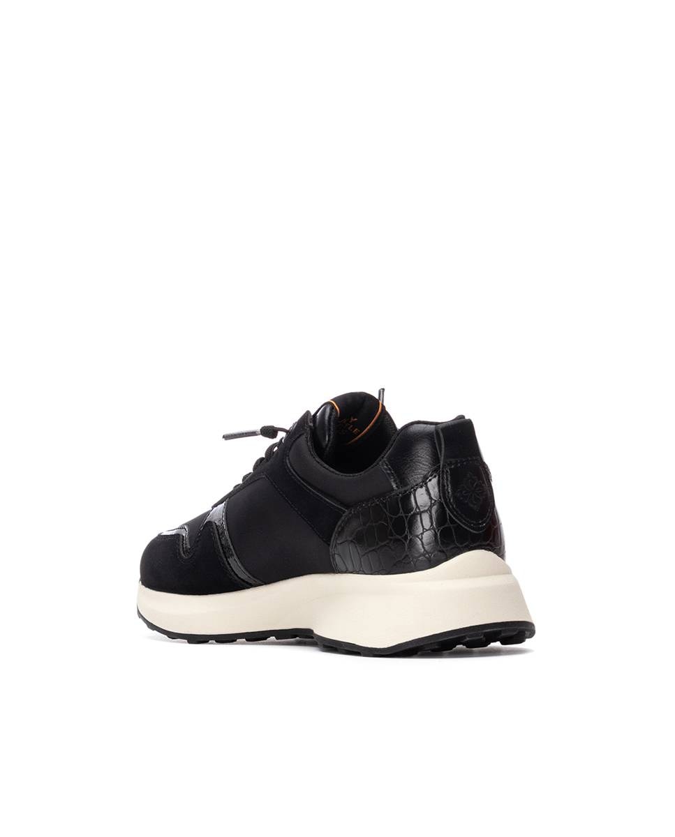 Zapatilla de mujer con cordones - Refresh - Negro Negro-4