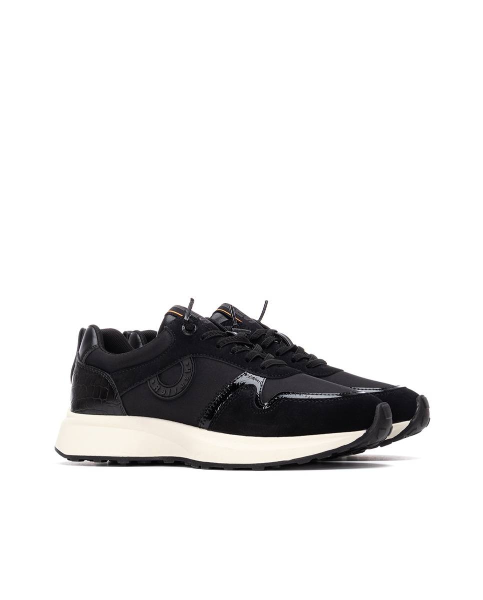 Zapatilla de mujer con cordones - Refresh - Negro Negro-5
