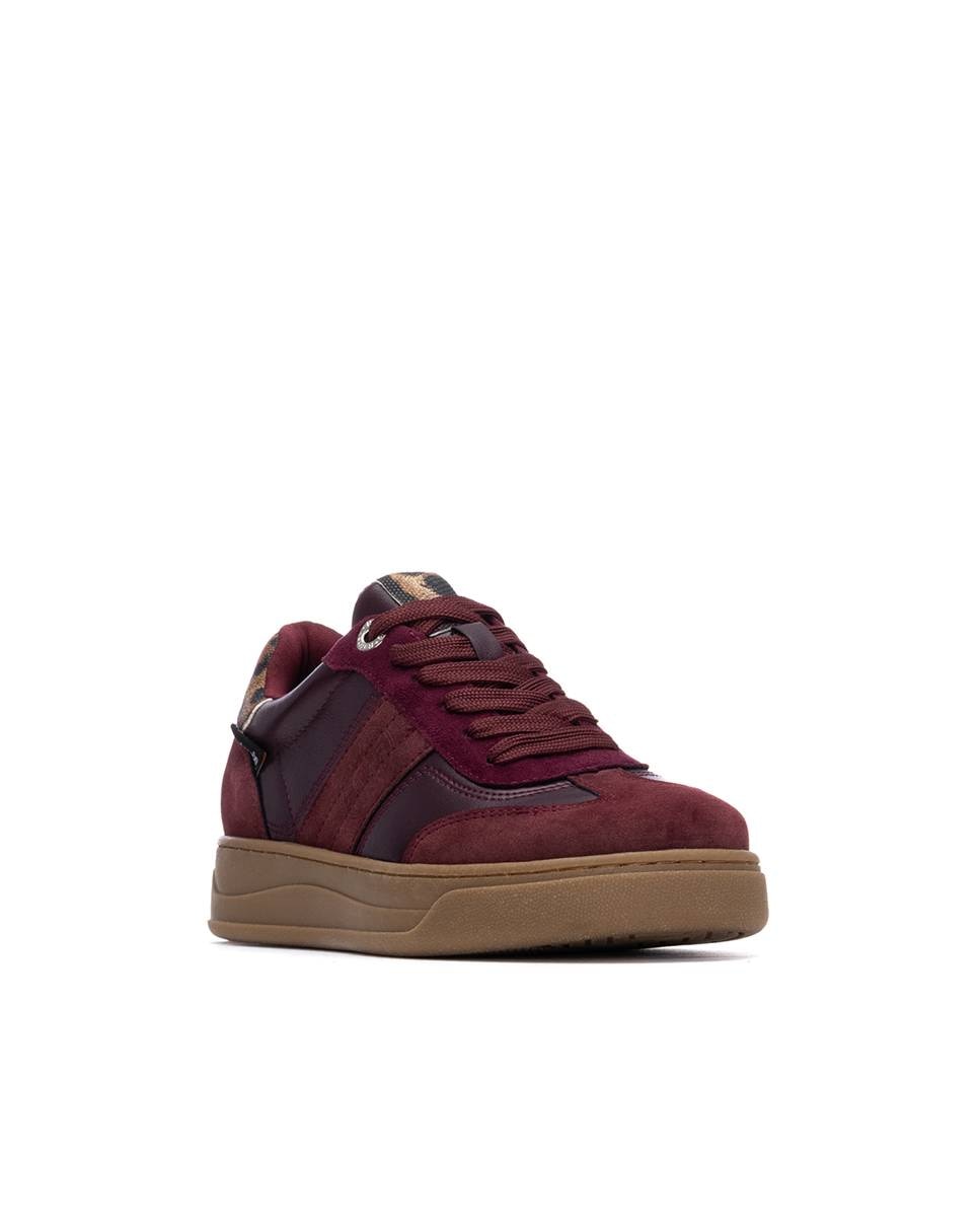 Zapatilla de mujer con cordones - Refresh - Burdeos Burdeos-3