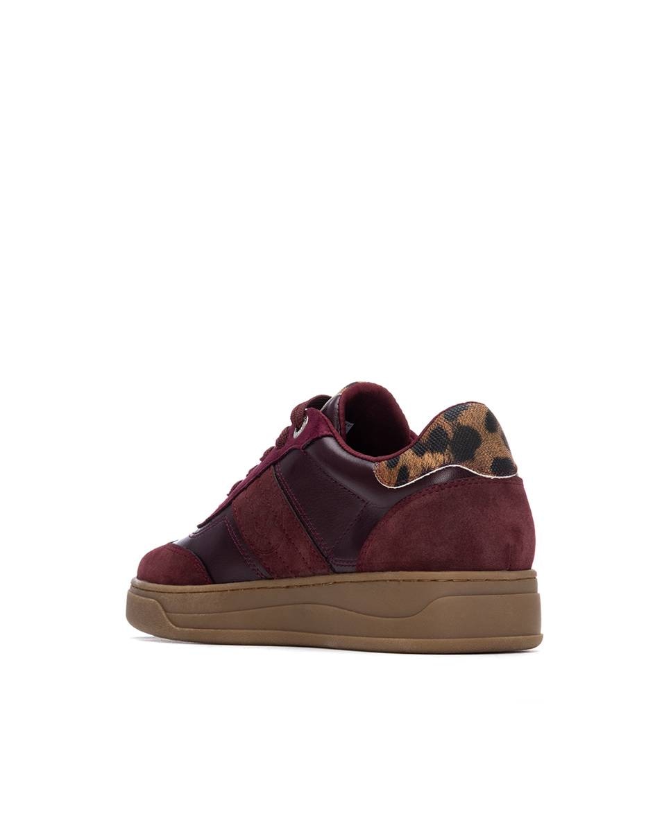 Zapatilla de mujer con cordones - Refresh - Burdeos Burdeos-4