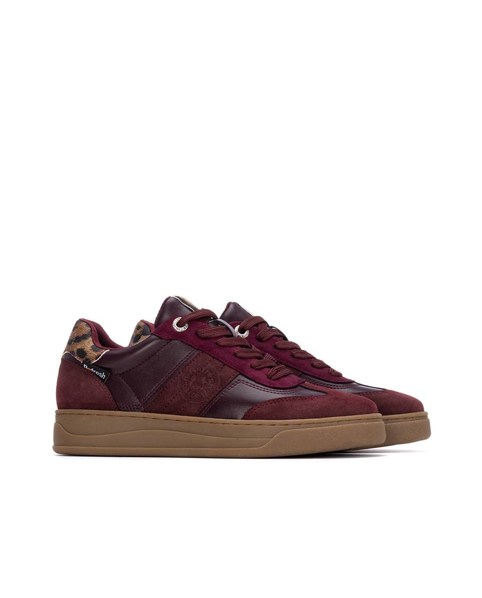 Zapatilla de mujer con cordones - Refresh - Burdeos Burdeos-5