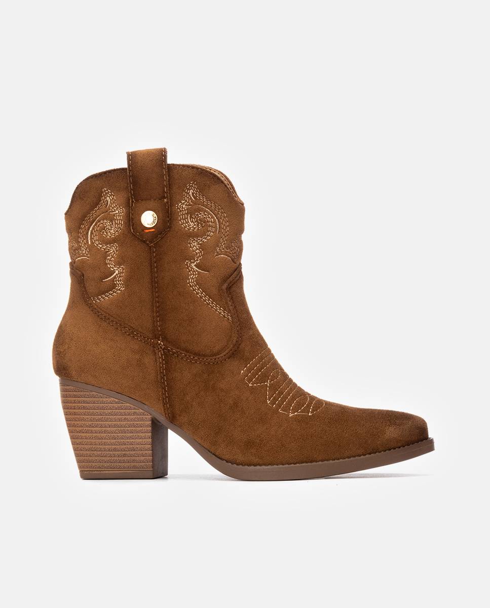 Botín de mujer cowboy de antelina - Refresh - Camel Camel-1