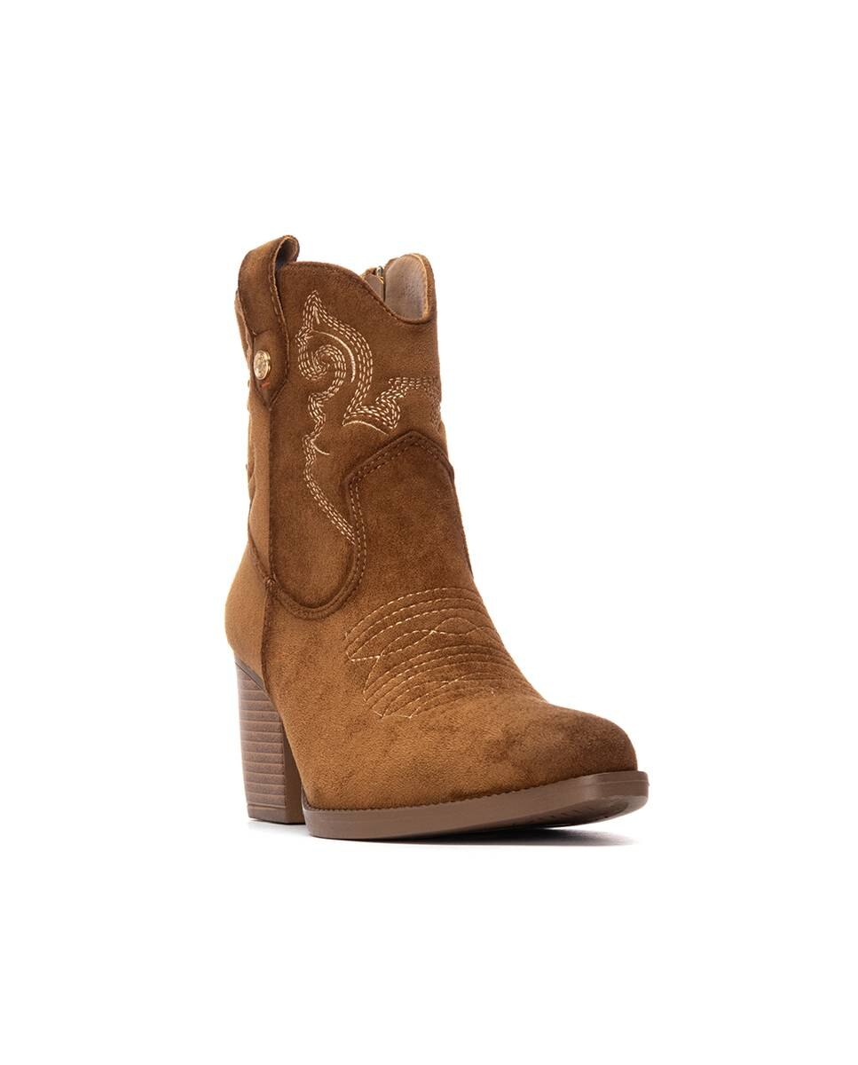 Botín de mujer cowboy de antelina - Refresh - Camel Camel-3