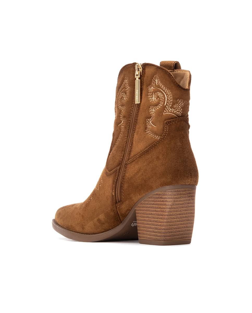 Botín de mujer cowboy de antelina - Refresh - Camel Camel-4