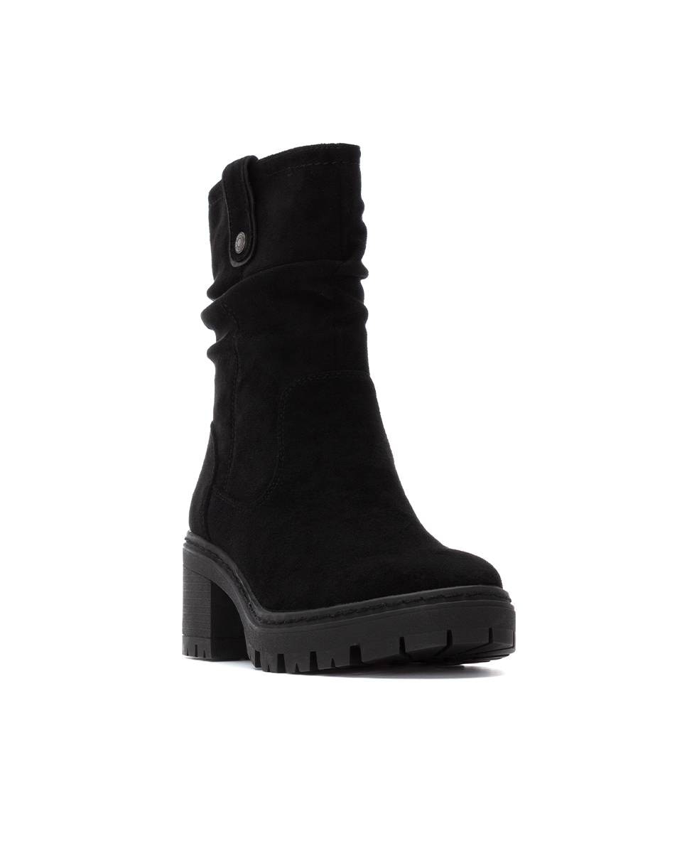 Botines de mujer con cremallera y tacón ancho - Refresh - Negro Negro-3