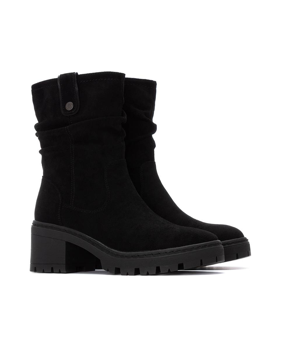 Botines de mujer con cremallera y tacón ancho - Refresh - Negro Negro-5