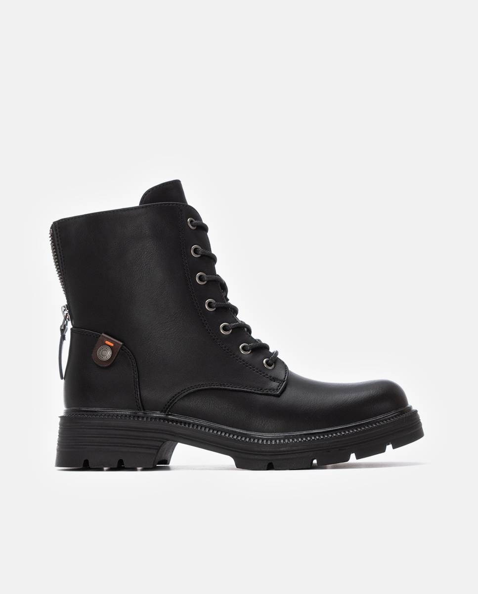 Botín militar de mujer con cordones - Refresh - Negro Negro-1