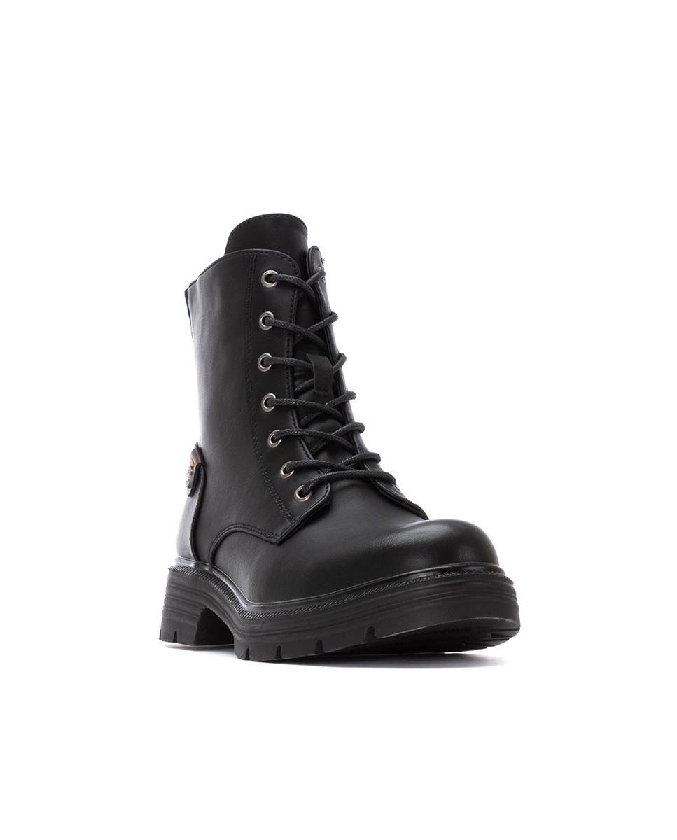 Botín militar de mujer con cordones - Refresh - Negro Negro-3