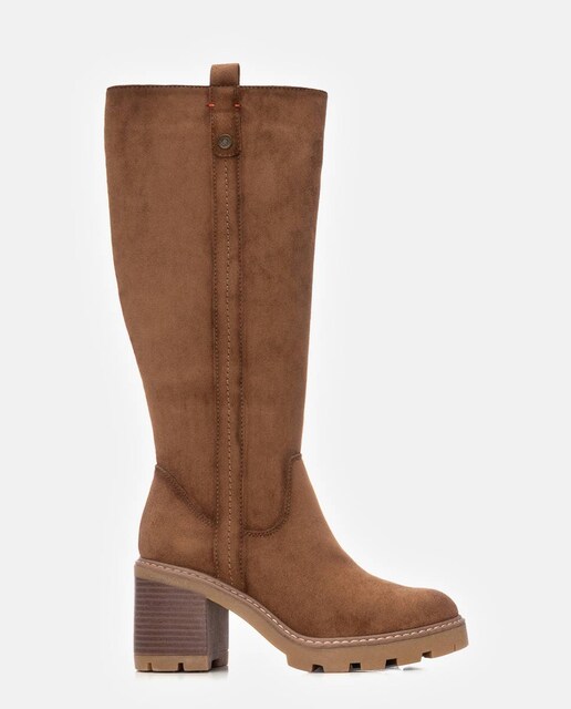 Imagen 0 de Botas de mujer altas con tacón ancho y cremallera lateral