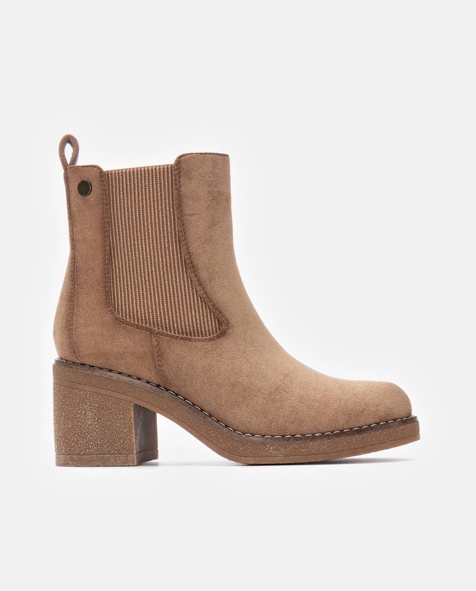 Botines de mujer con cremallera - Refresh - Beige Beige-1