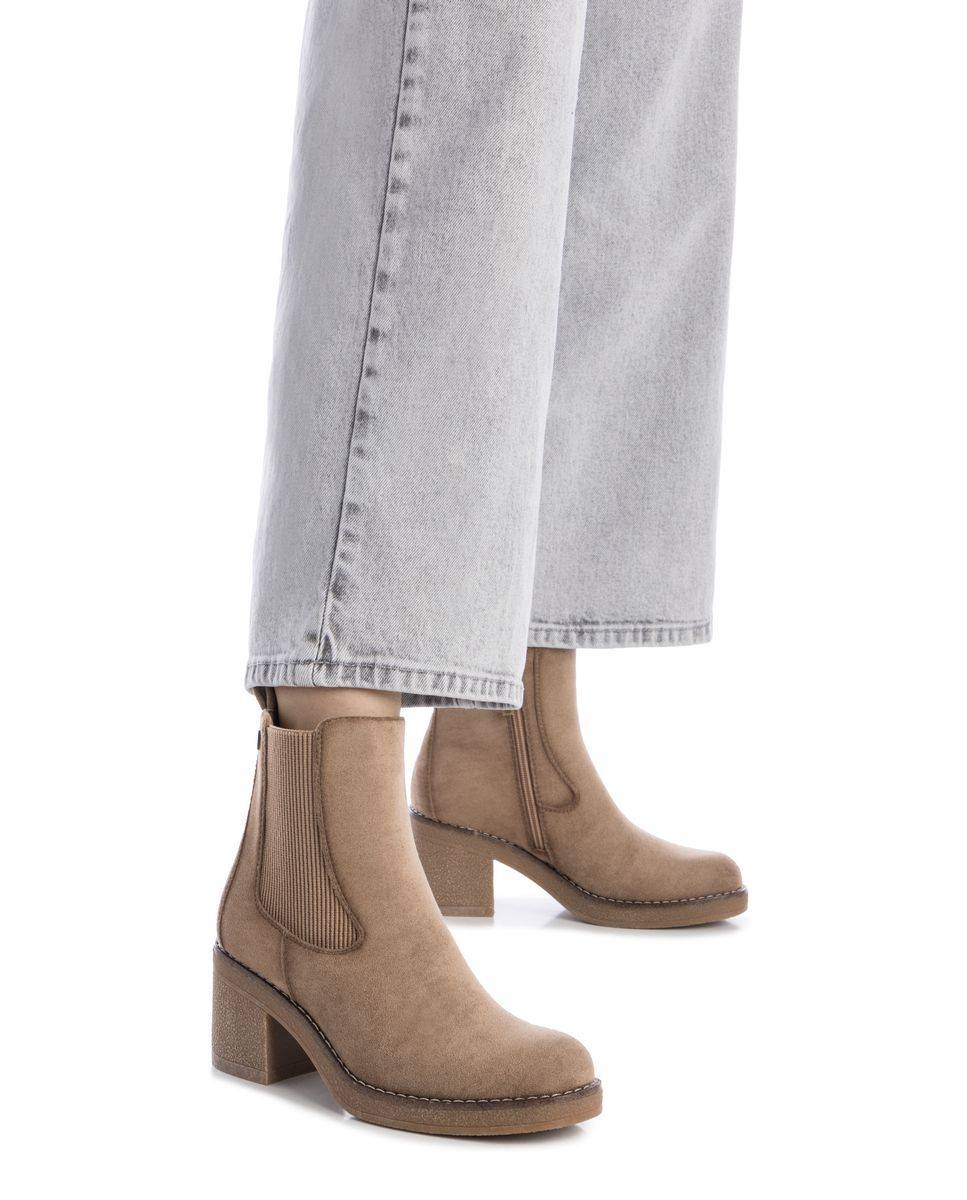 Botines de mujer con cremallera - Refresh - Beige Beige-2