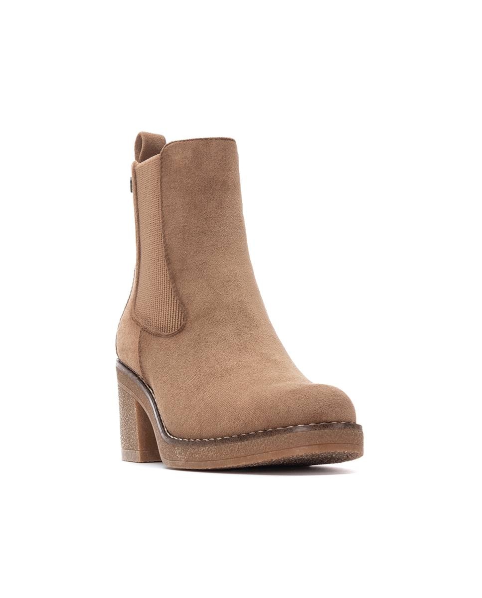 Botines de mujer con cremallera - Refresh - Beige Beige-3