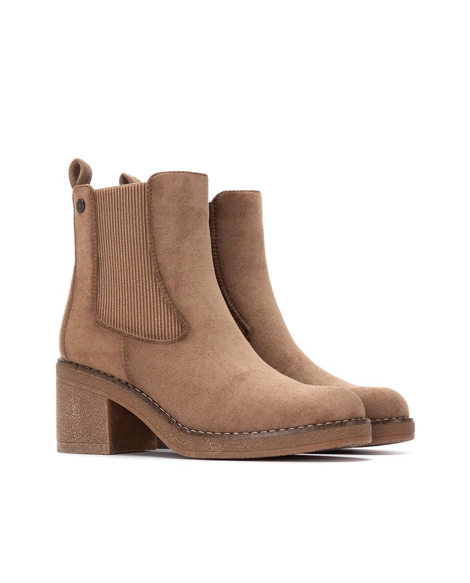 Botines de mujer con cremallera - Refresh - Beige Beige-5