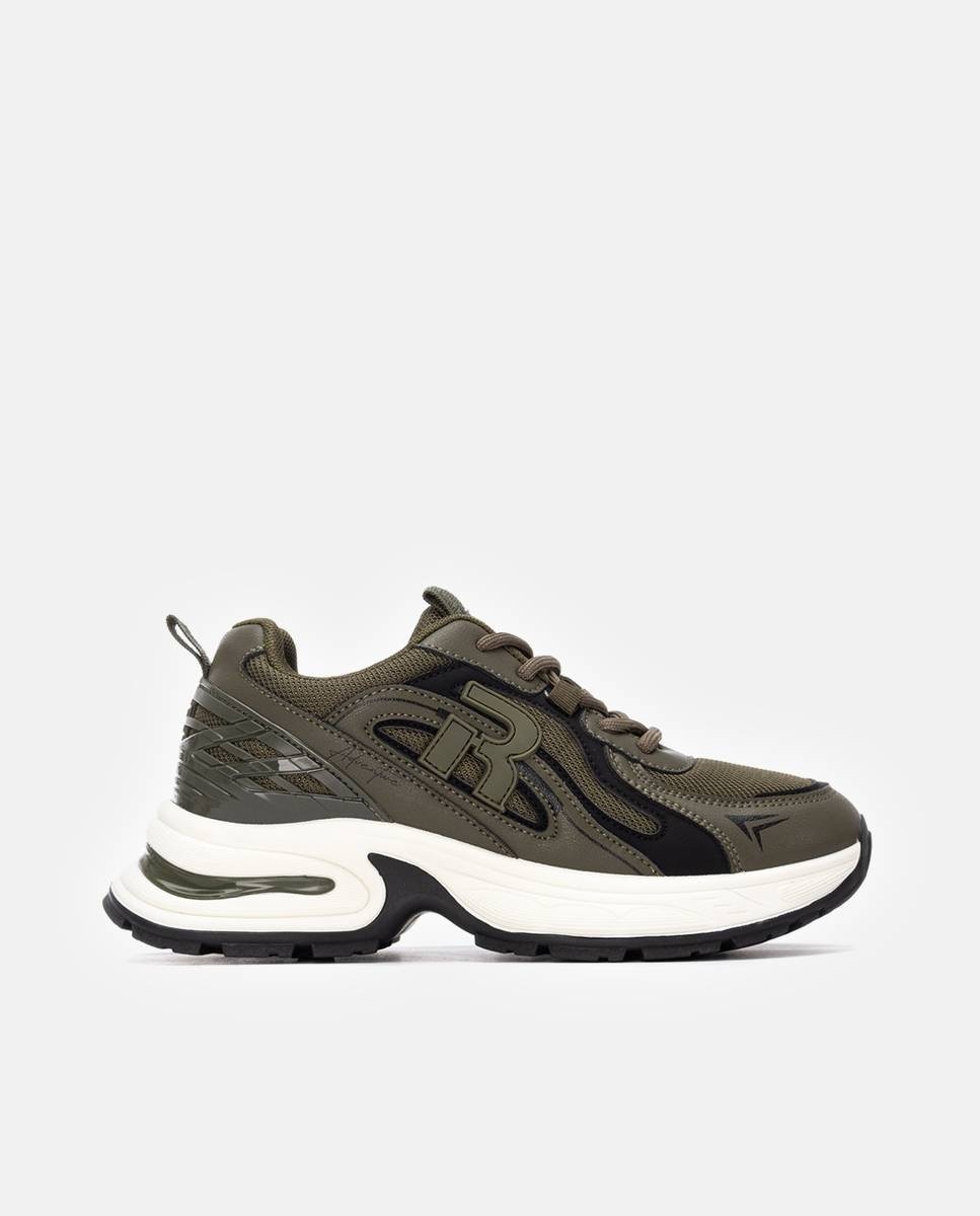 Zapatilla de mujer con plataforma - Refresh - Kaki Kaki-1