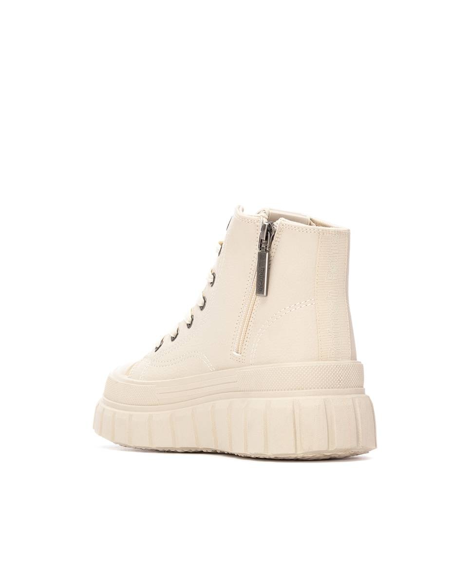 Botines de mujer con cordones - Refresh - Beige Beige-4