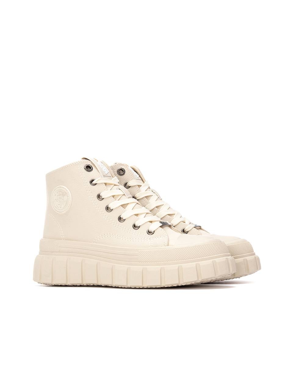 Botines de mujer con cordones - Refresh - Beige Beige-5