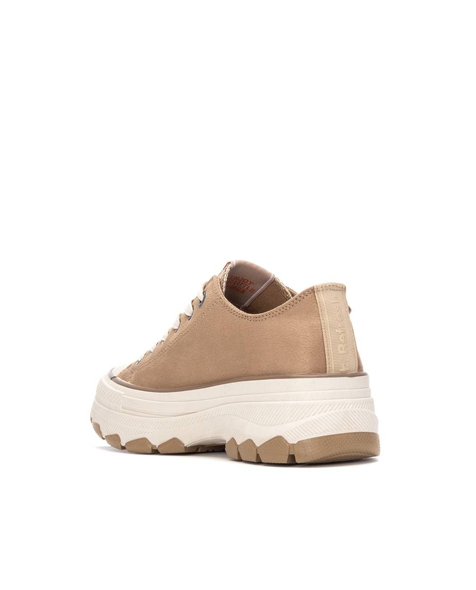 Zapatilla de mujer con cordones - Refresh - Marrón Marrón-4