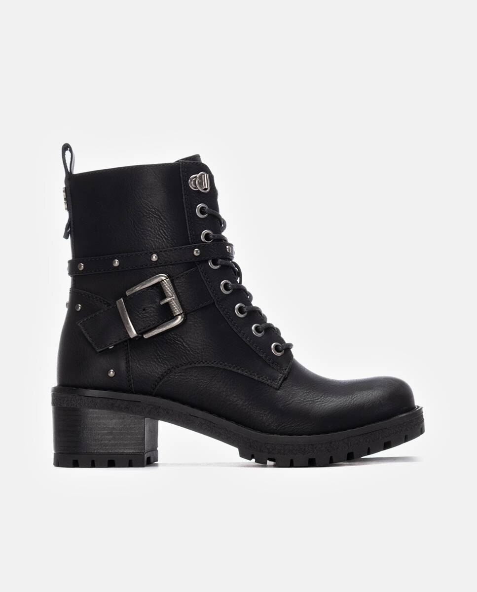 Botín de mujer con cordones - Refresh - Negro Negro-1