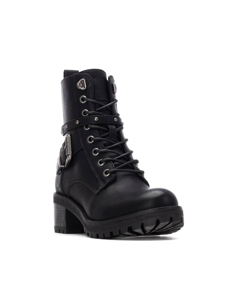 Botín de mujer con cordones - Refresh - Negro Negro-3