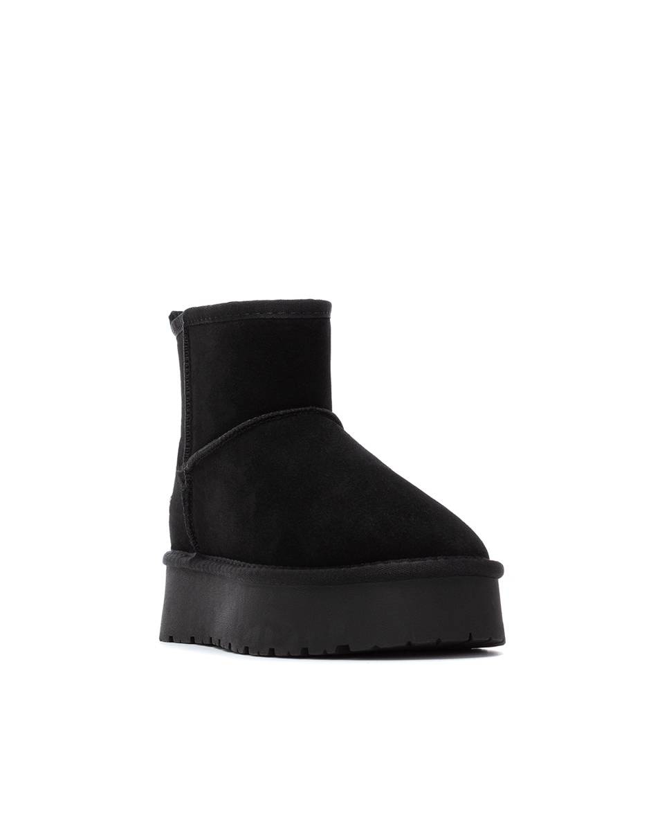 Botines de pelo de mujer de piel - Carmela - Negro Negro-3