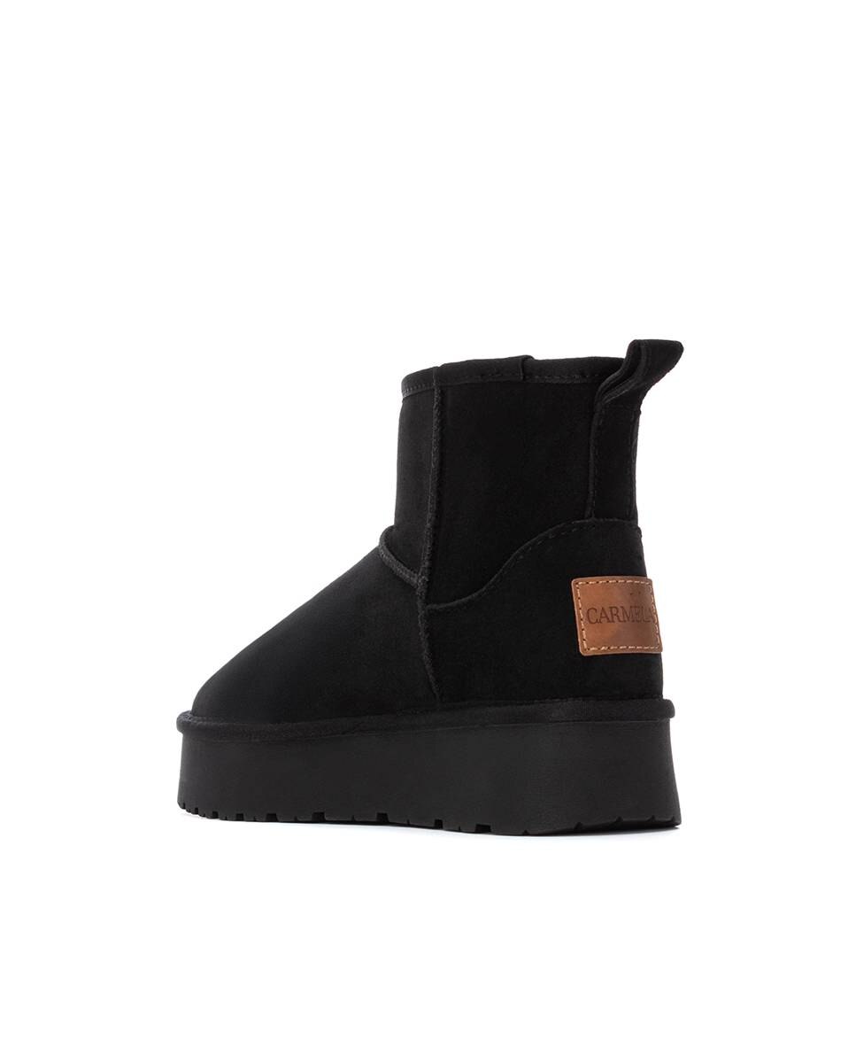 Botines de pelo de mujer de piel - Carmela - Negro Negro-4