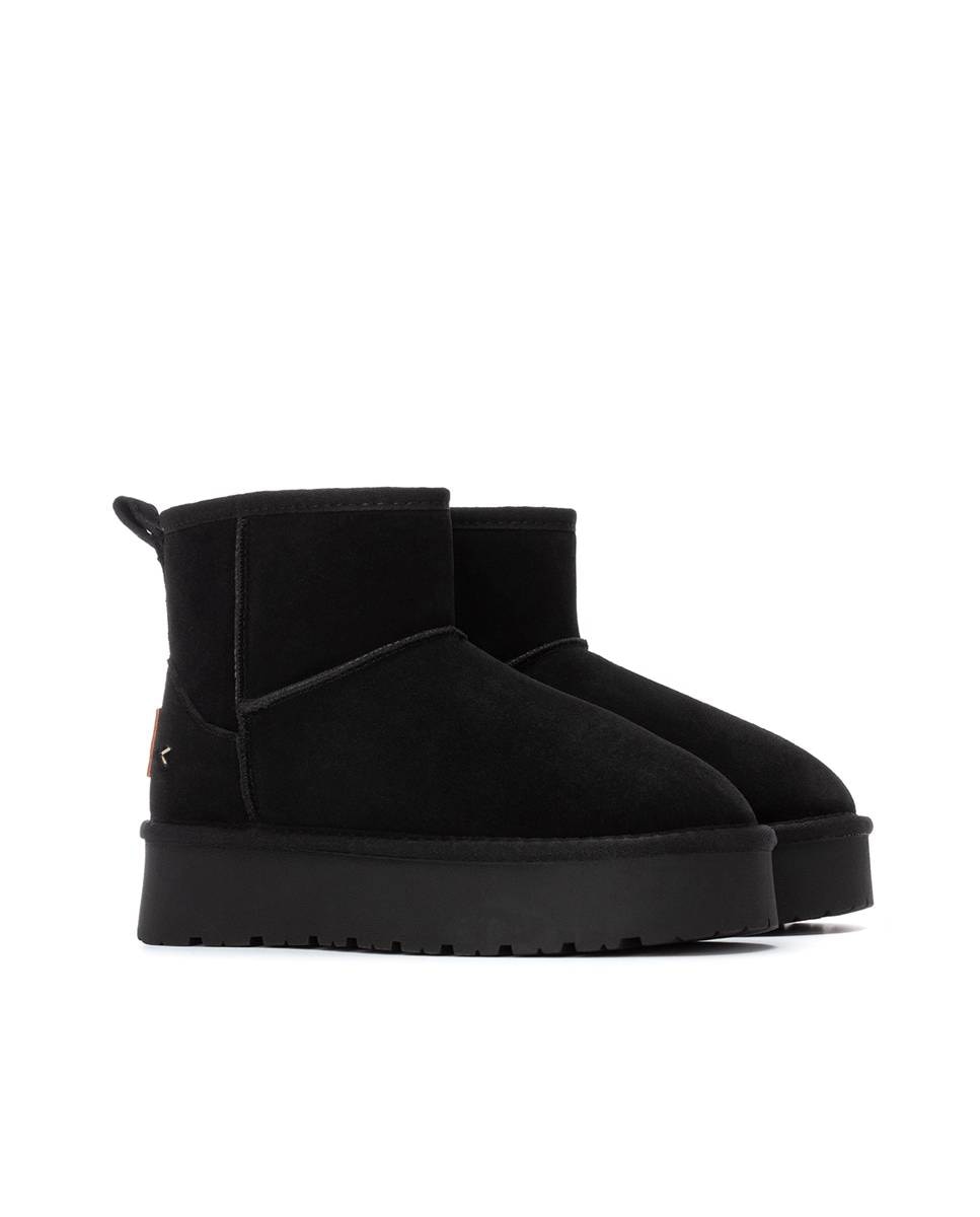 Botines de pelo de mujer de piel - Carmela - Negro Negro-5