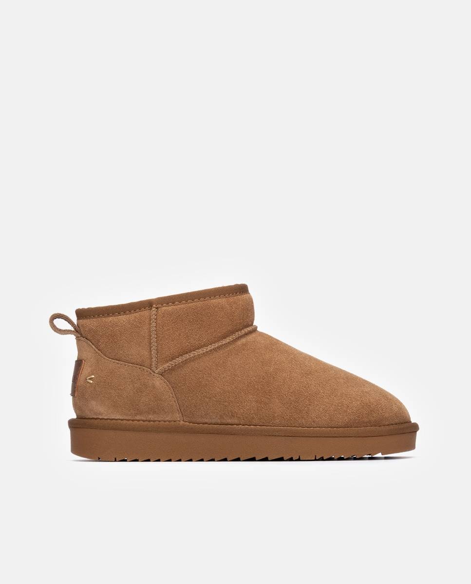 Botines con pelo de mujer de piel - Carmela - Camel Camel-1