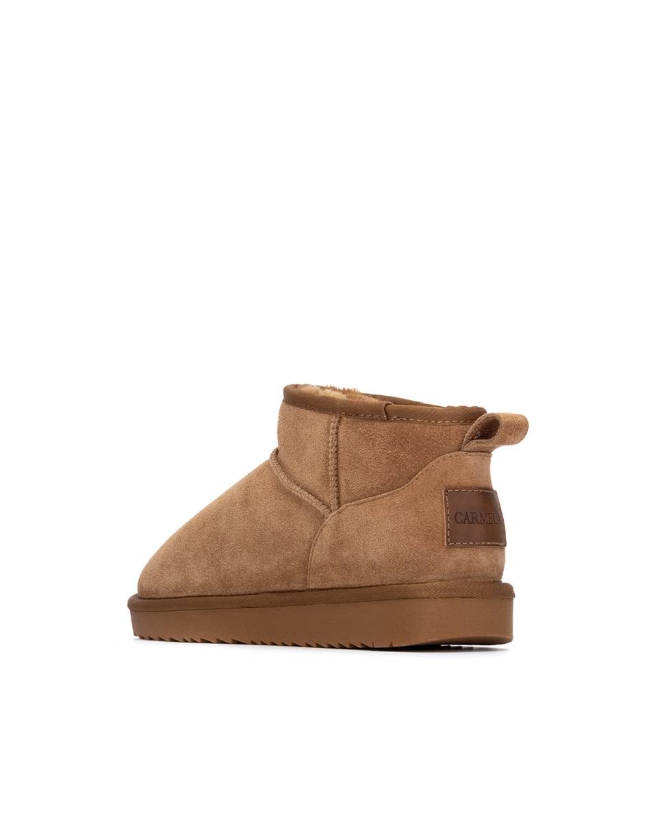 Botines con pelo de mujer de piel - Carmela - Camel Camel-2