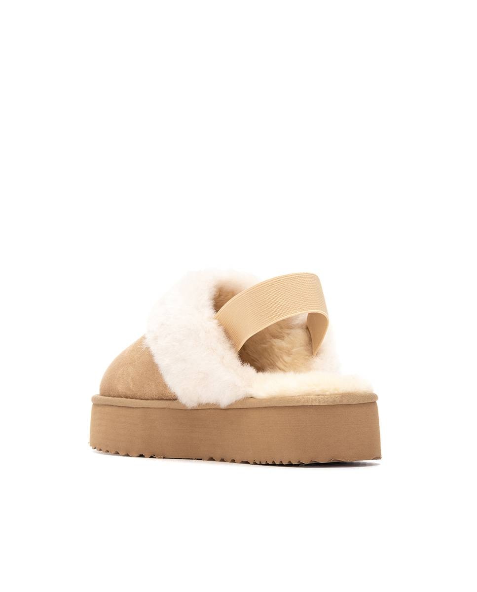 Zapatillas plataforma de mujer con pelo estilo australiano - Xti - Beige Beige-4