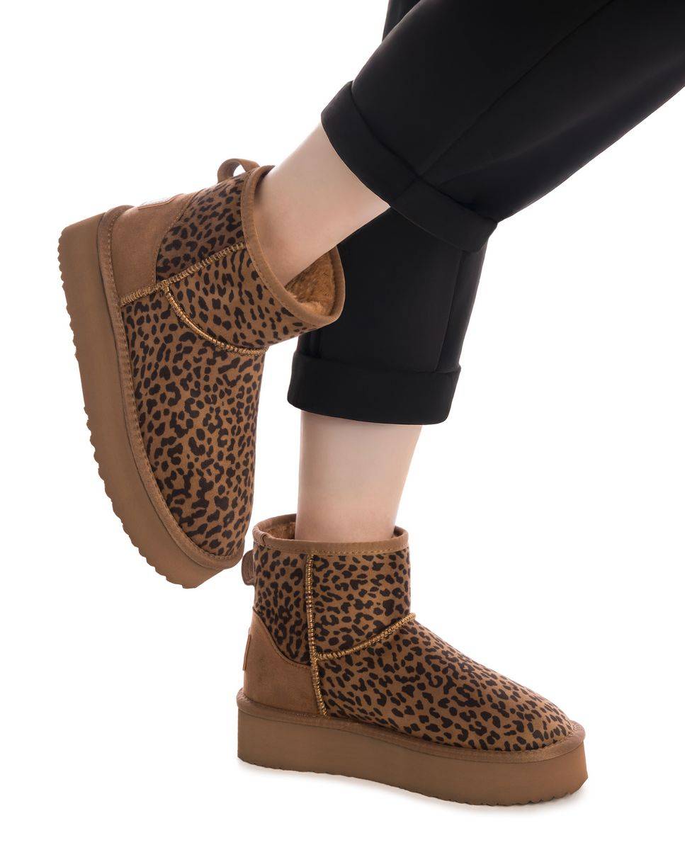 Botines de pelo de mujer australiano con plataforma - Xti - Estampado Estampado-2