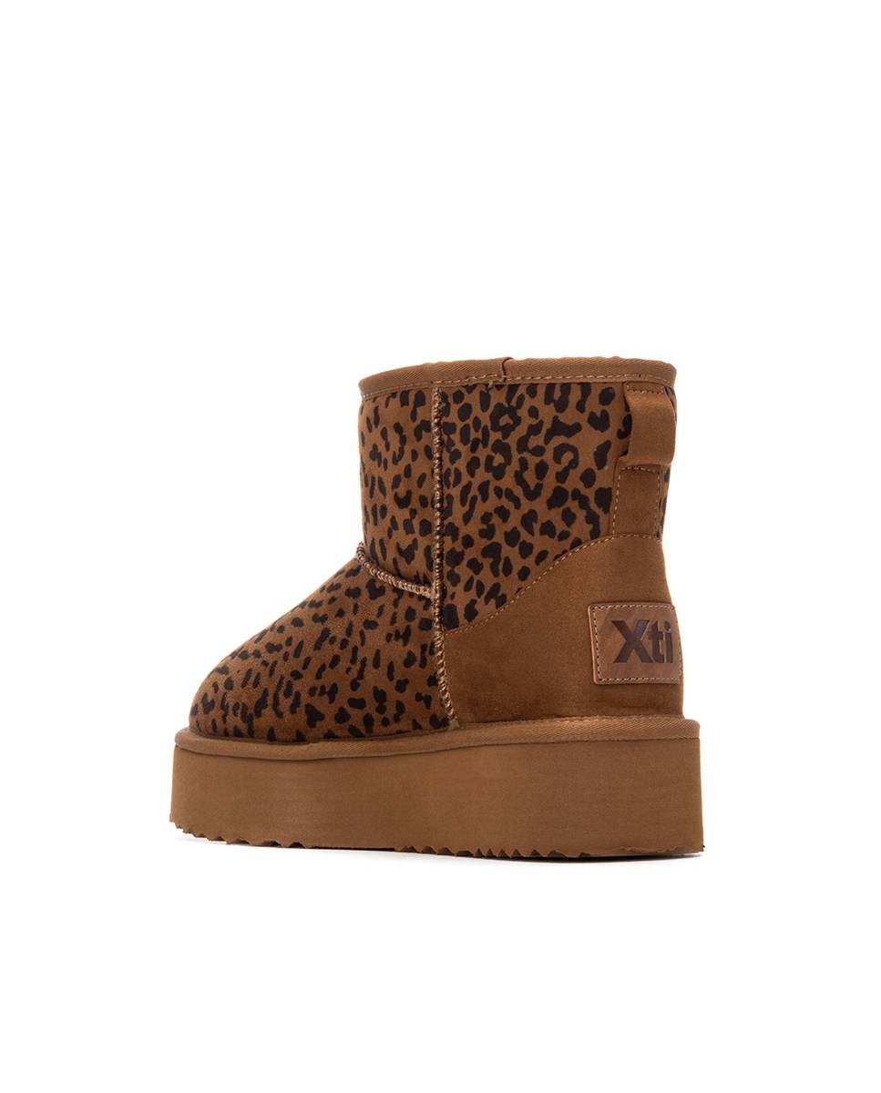 Botines de pelo de mujer australiano con plataforma - Xti - Estampado Estampado-4