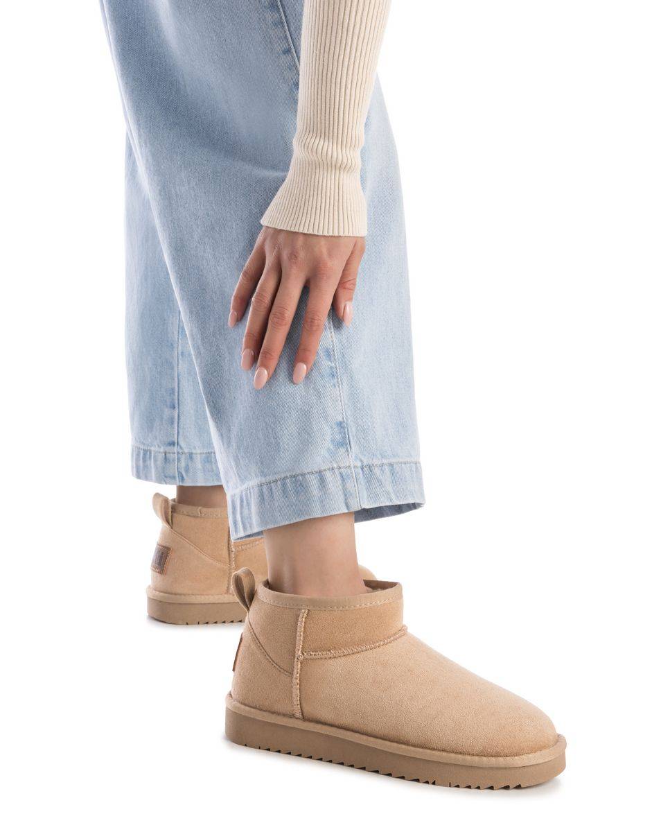 Botines con pelo de mujer australiano - Xti - Beige Beige-2