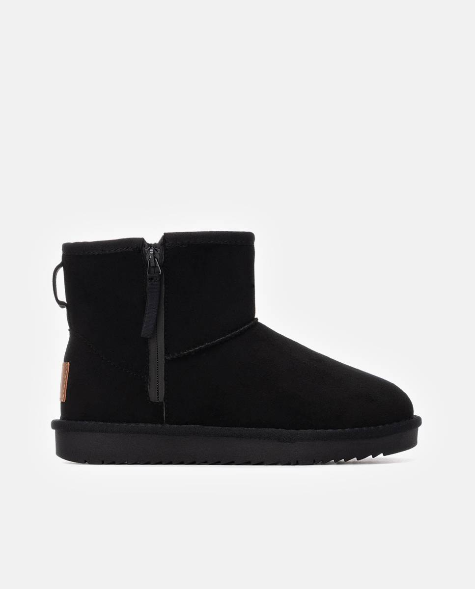 Botines con pelo de mujer australiano - Xti - Negro Negro-1