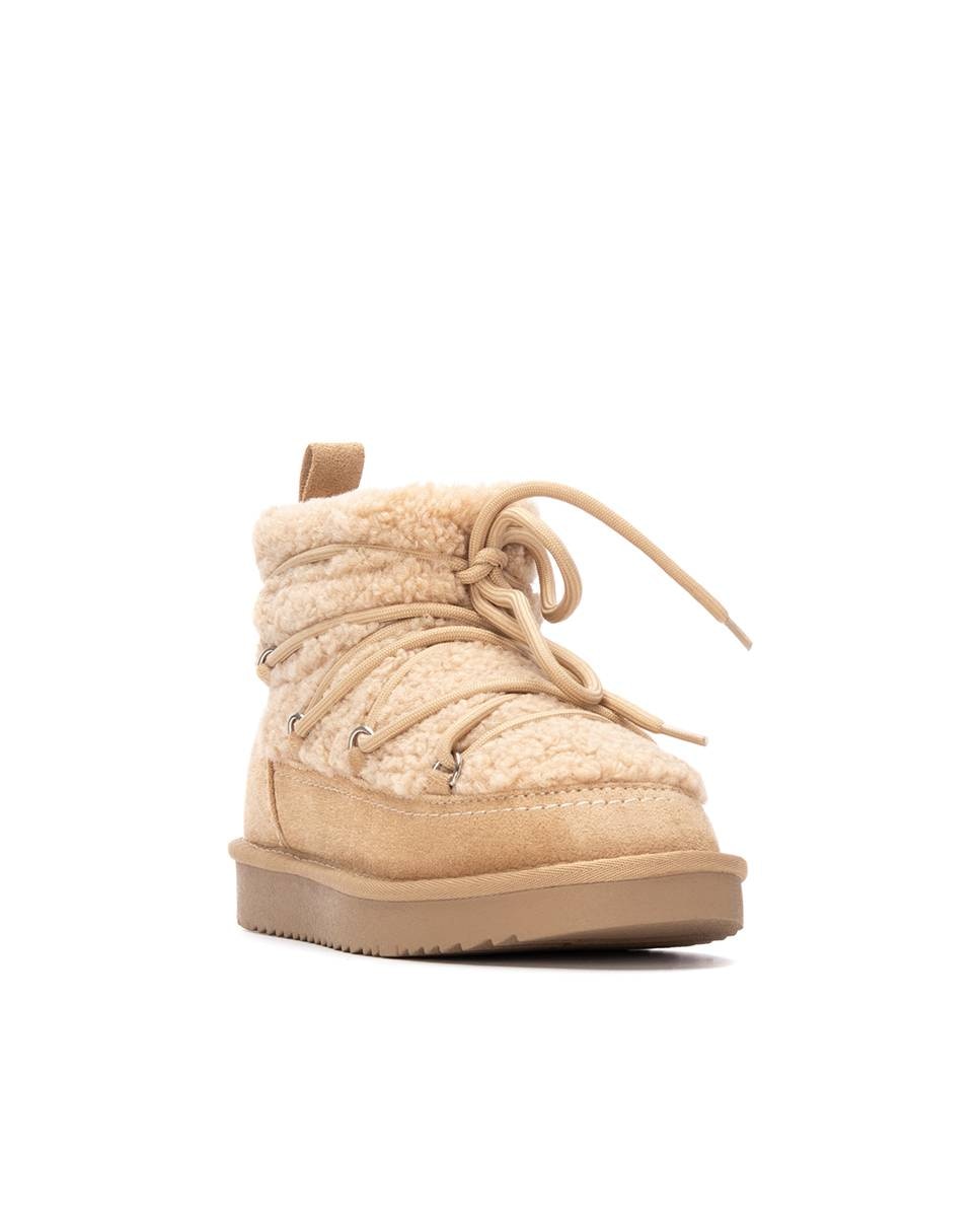 Botines con pelo de mujer australiano - Xti - Beige Beige-3
