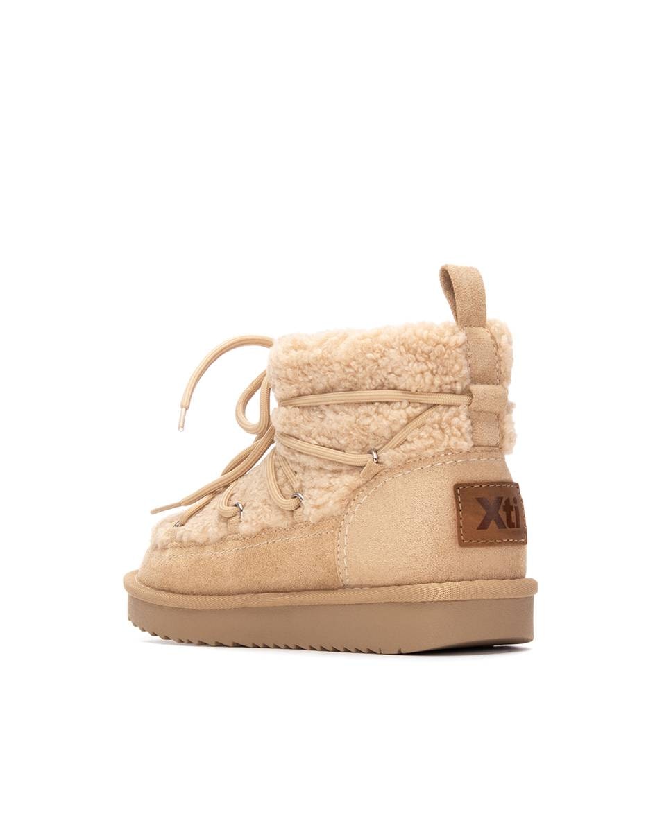 Botines con pelo de mujer australiano - Xti - Beige Beige-4