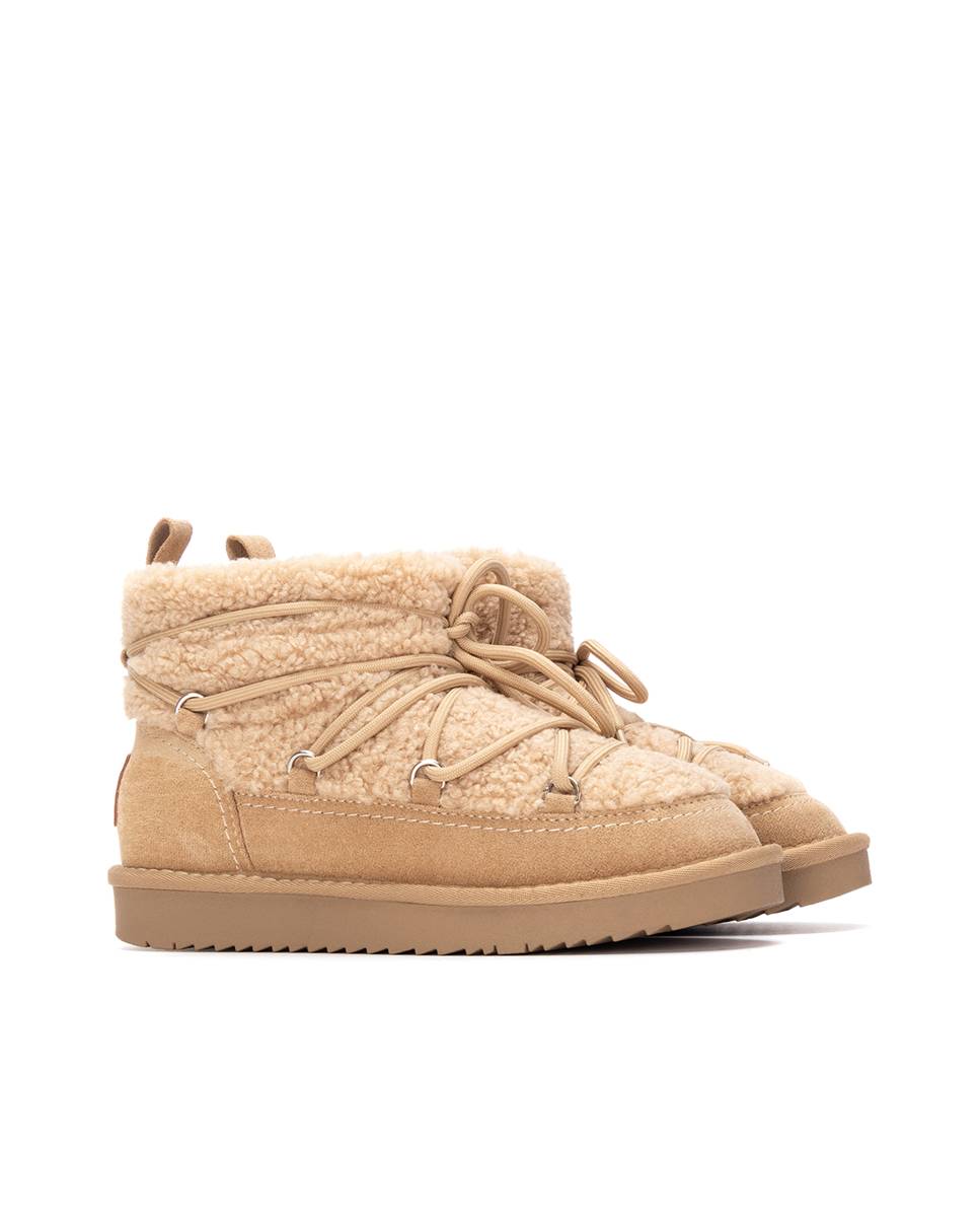 Botines con pelo de mujer australiano - Xti - Beige Beige-5