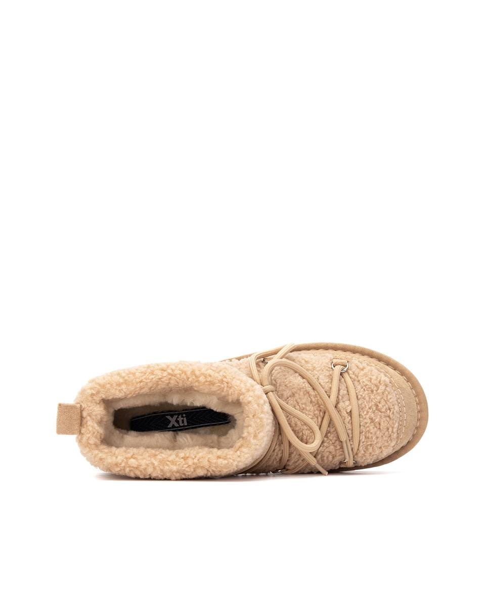 Botines con pelo de mujer australiano - Xti - Beige Beige-9
