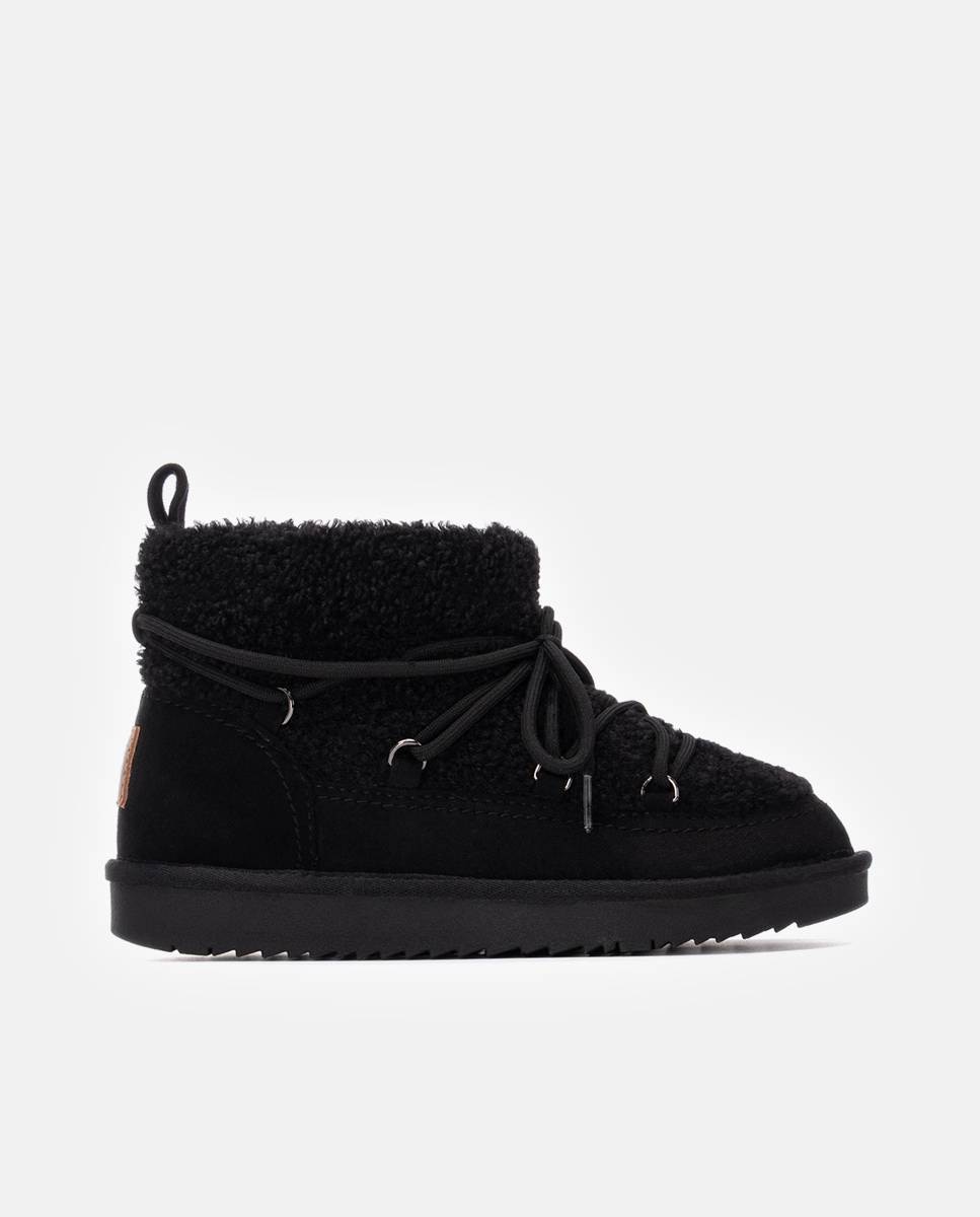 Botines con pelo de mujer australiano - Xti - Negro Negro-1